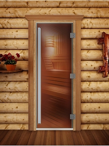 Дверь для сауны DoorWood (ДорВуд) Престиж Бронза 1900х700