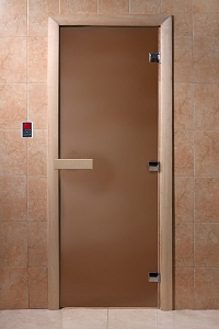 Дверь для сауны "Теплая ночь" (бронза матовое) 190х70